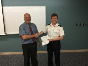 2015 First Year Achievement Award winner, Cadet Andrew Lehman